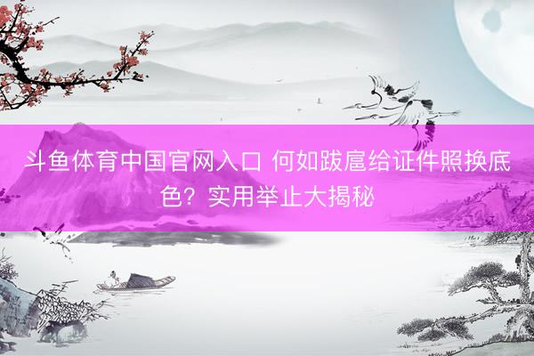 斗鱼体育中国官网入口 何如跋扈给证件照换底色？实用举止大揭秘