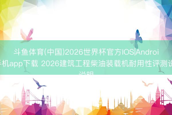 斗鱼体育(中国)2026世界杯官方IOS|Android手机app下载 2026建筑工程柴油装载机耐用性评测说明