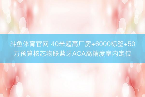 斗鱼体育官网 40米超高厂房+6000标签+50万预算核芯物联蓝牙AOA高精度室内定位