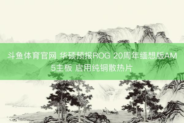 斗鱼体育官网 华硕预报ROG 20周年缅想版AM5主板 启用纯铜散热片