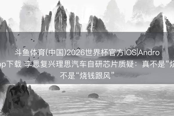 斗鱼体育(中国)2026世界杯官方IOS|Android手机app下载 李思复兴理思汽车自研芯片质疑：真不是“烧钱跟风”