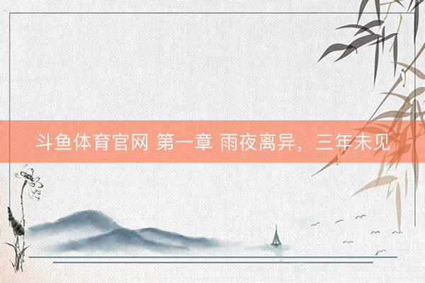 斗鱼体育官网 第一章 雨夜离异，三年未见